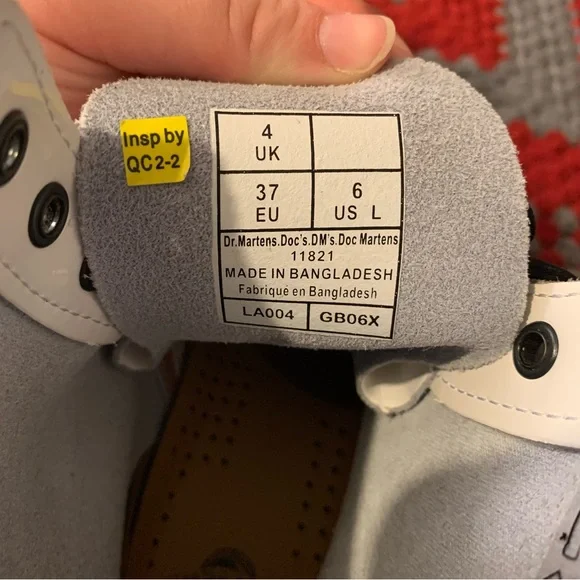 White Dr. Martens Air Wair 11821 Combat Boots women's US size 6 - Picture 7 of 9